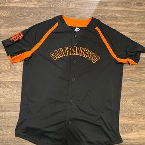 Majestic Black and Orange Sports Jersey